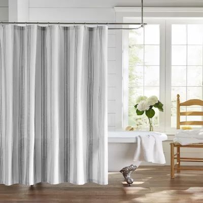 Elrene Home Fashions Farmhouse Living Stripe Shower Curtain