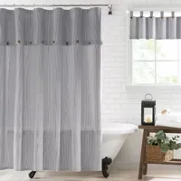 Elrene Home Fashions Tucker Ticking Shower Curtain