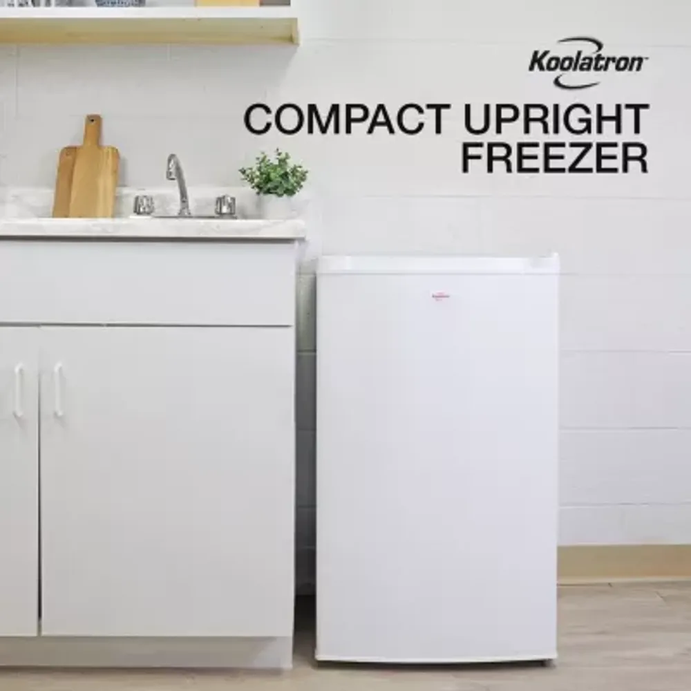 Compact Upright Freezer- 3.1 cu ft (88L)- White- Frost-Free- Flat Back