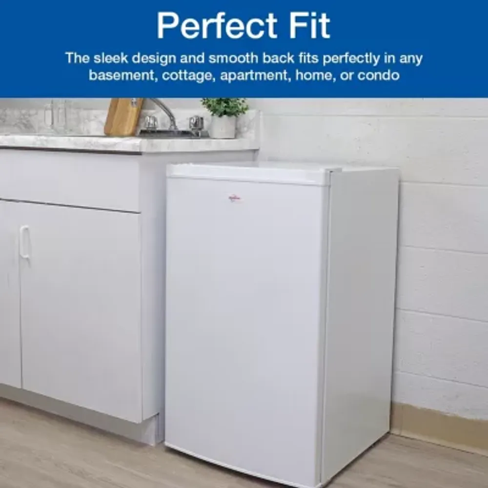 Compact Upright Freezer- 3.1 cu ft (88L)- White- Frost-Free- Flat Back