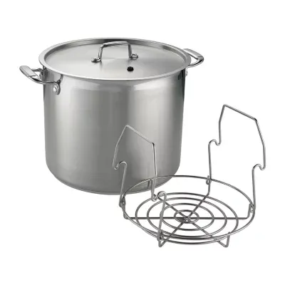 Tramontina 22-Qt. With Canning Rack Dishwasher Safe Stainless Steel Stockpot
