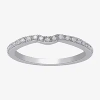 Surrounded by Love 2MM Diamond Accent Natural White Sterling Silver Wedding Band