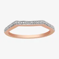 Surrounded by Love 2MM Diamond Accent Natural White 14K Rose Gold Over Silver Sterling Wedding Band