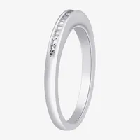 Surrounded by Love 2.5MM Diamond Accent Natural White Sterling Silver Wedding Band