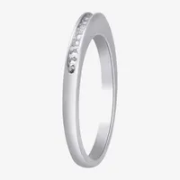 Surrounded by Love 2.5MM Diamond Accent Natural White Sterling Silver Wedding Band