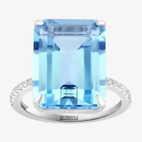 Effy  Womens Genuine Blue Topaz & White Sapphire Sterling Silver Cocktail Ring