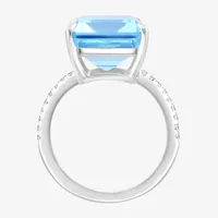 Effy  Womens Genuine Blue Topaz & White Sapphire Sterling Silver Cocktail Ring