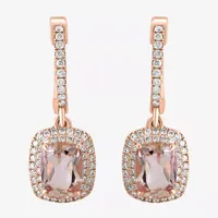 Effy  1/2 CT. T.W. Diamond & Genuine Pink Morganite 14K Rose Gold Drop Earrings