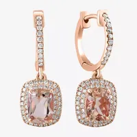 Effy  1/2 CT. T.W. Diamond & Genuine Pink Morganite 14K Rose Gold Drop Earrings