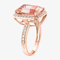 Effy Womens / CT. T.W. Diamond & Genuine Pink Morganite 14K Rose Gold Cocktail Ring