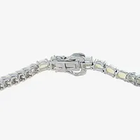 Effy  Genuine White Opal Sterling Silver Oval 7 Inch Tennis Bracelet