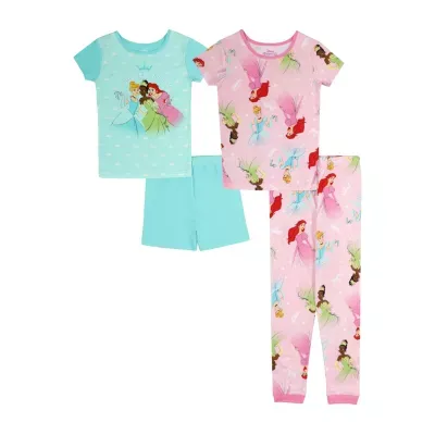 Disney Collection Little & Big Girls 4-pc. Princess Pajama Set