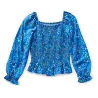 Thereabouts Little & Big Girls Square Neck Long Sleeve Blouse