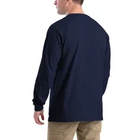 Berne Heavyweight Mens Crew Neck Long Sleeve Moisture Wicking Pocket T-Shirt