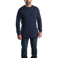 Berne Heavyweight Big and Tall Mens Crew Neck Long Sleeve Moisture Wicking Pocket T-Shirt