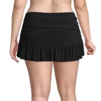 Sonnet Shores Womens Comfort Waistband Swim Skirt Plus