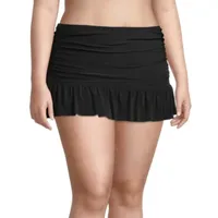 Sonnet Shores Womens Comfort Waistband Swim Skirt Plus