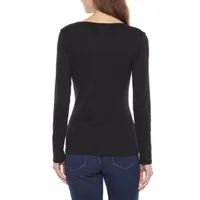 Liz Claiborne Womens Tall Crew Neck Long Sleeve T-Shirt