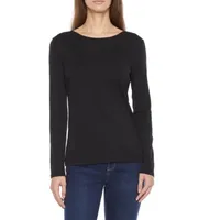 Liz Claiborne Womens Tall Crew Neck Long Sleeve T-Shirt