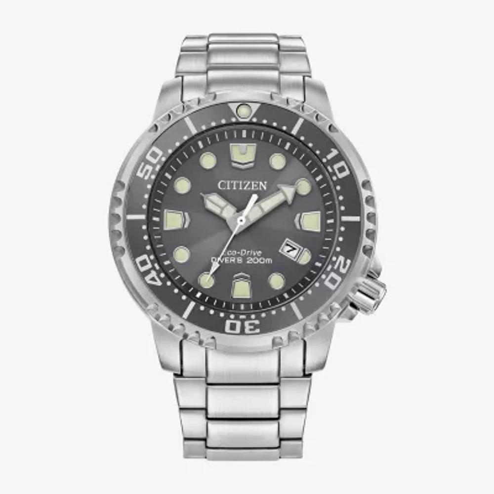 Citizen Promaster Dive Mens Silver Tone Stainless Steel Bracelet Watch Bn0167-50h