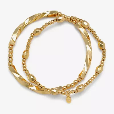 Bijoux Bar Delicates Gold Tone 2-pc. Round Bracelet Set