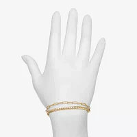 Bijoux Bar Delicates Gold Tone Link Round Chain Bracelet