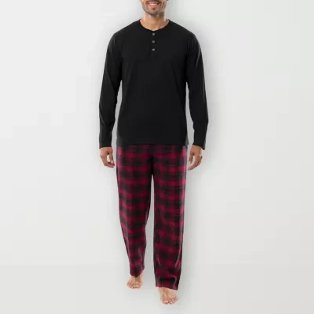 IZOD Mens Big Long Sleeve 2-pc. Pant Pajama Set