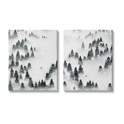 Stupell Industries Winter Ski Slopes Mountain 2-pc. Wall Art Sets