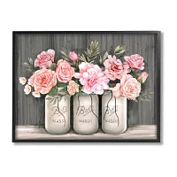 Stupell Industries Blossoming Pink Rose Bouquets Framed Print