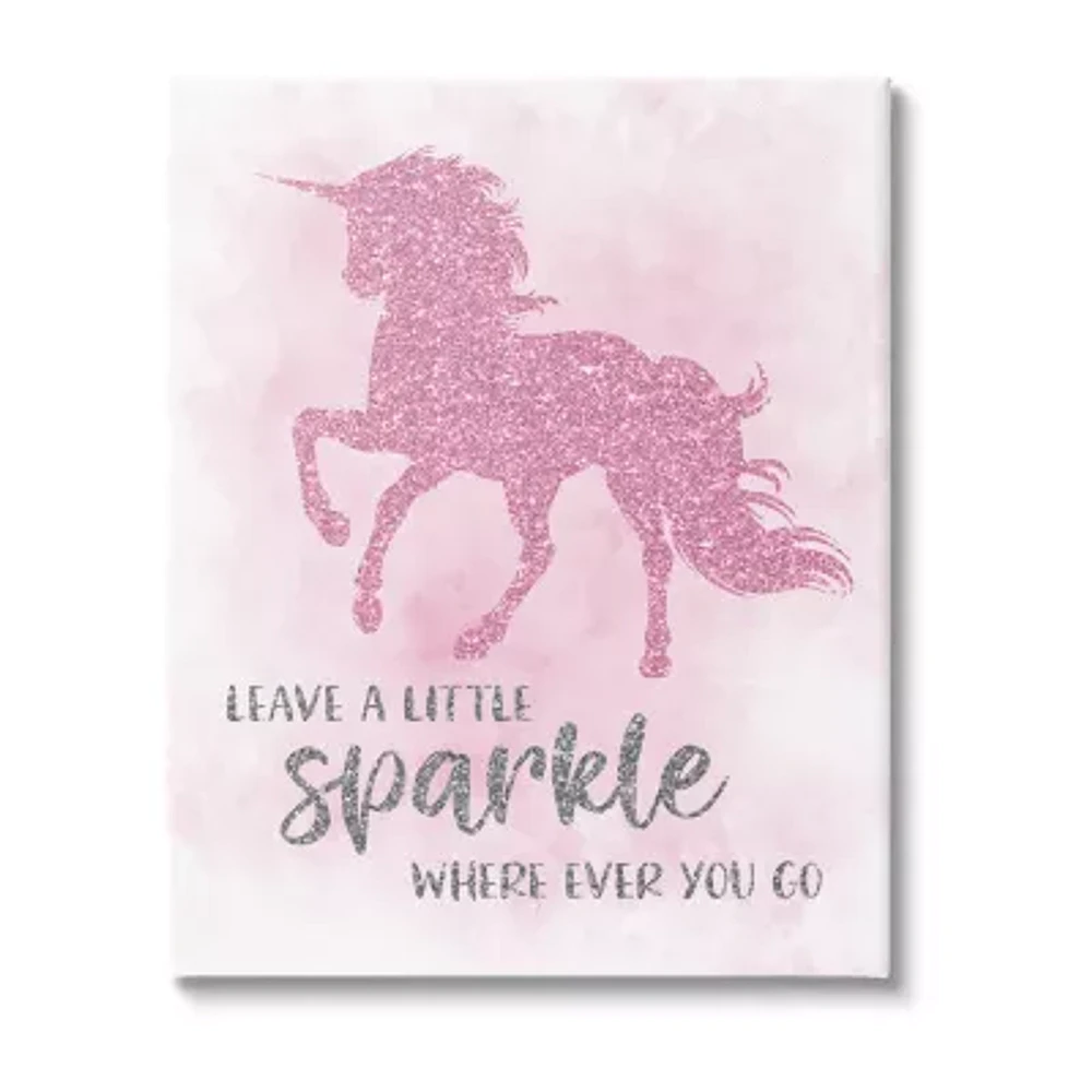 Stupell Industries Leave A Little Sparkle Unicorn Canvas Art