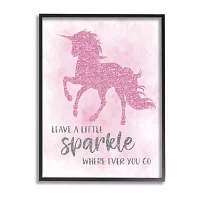 Stupell Industries Leave A Little Sparkle Unicorn Framed Print