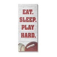 Stupell Industries Eat Sleep Play Sports Canvas Art