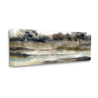 Stupell Industries Trees By Lakeside Landscape Canvas Art