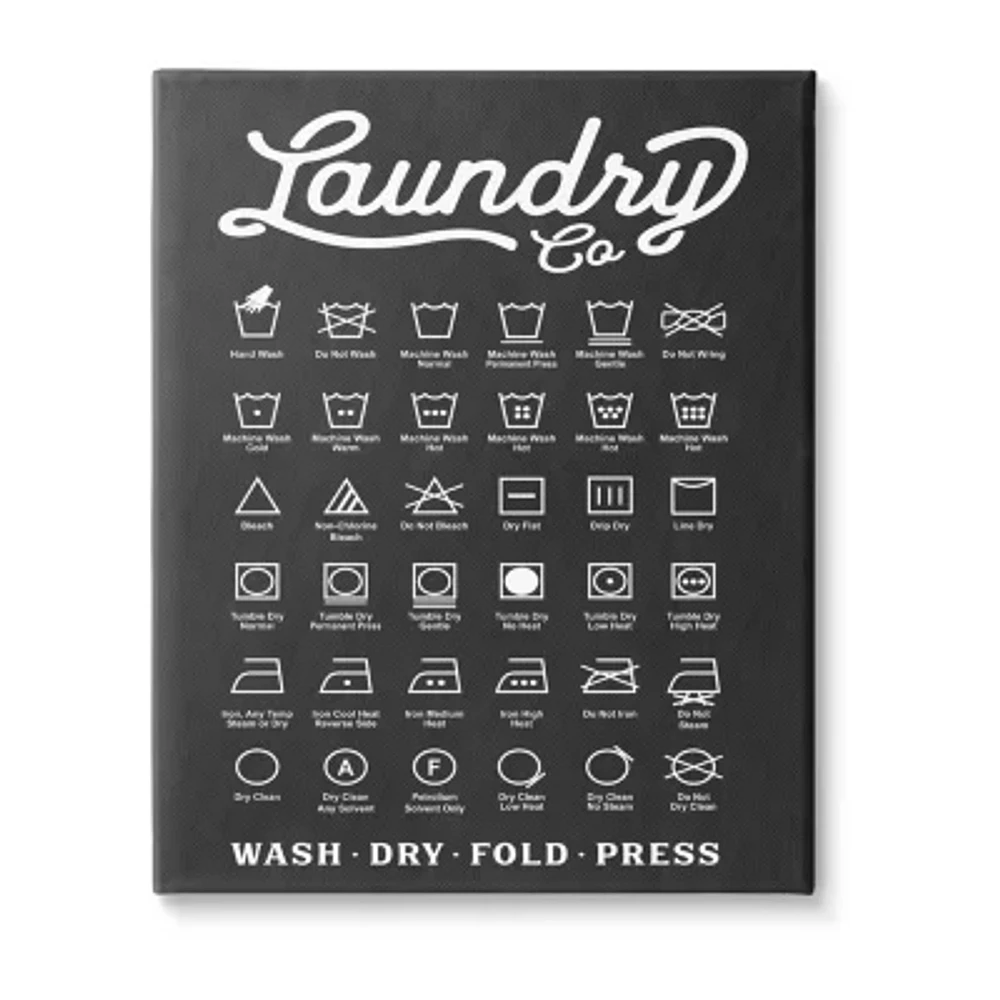 Stupell Industries Laundry Business Symbols Chart Canvas Art