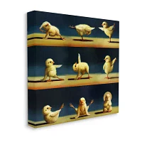 Stupell Industries Yoga Chicks Stretching Farm Animals Canvas Art