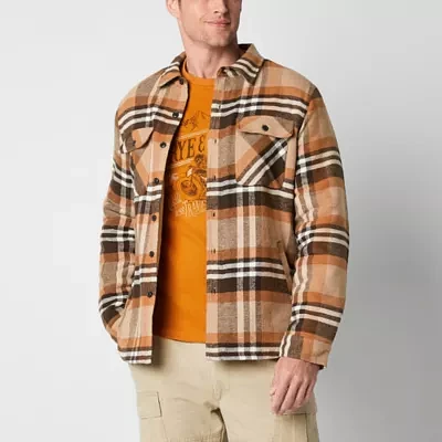 Frye and Co. Mens Regular Fit Long Sleeve Plaid Sherpa Lined Button-Down Shirt