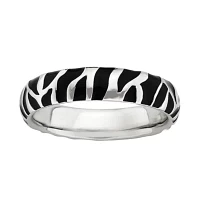 Personally Stackable Sterling Silver Animal Print Enamel Ring