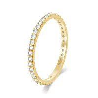 2 CT.T.W. Natural Diamond 14K Yellow Gold Eternity Band