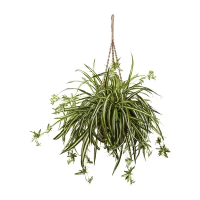 Nearly Natural Spider Plant Hanging Basket Artificial Plant