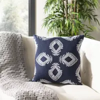 Safavieh Blossom Navy Periwinkle Square Throw Pillow