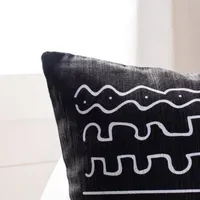 Safavieh Rila Black White Square Throw Pillow