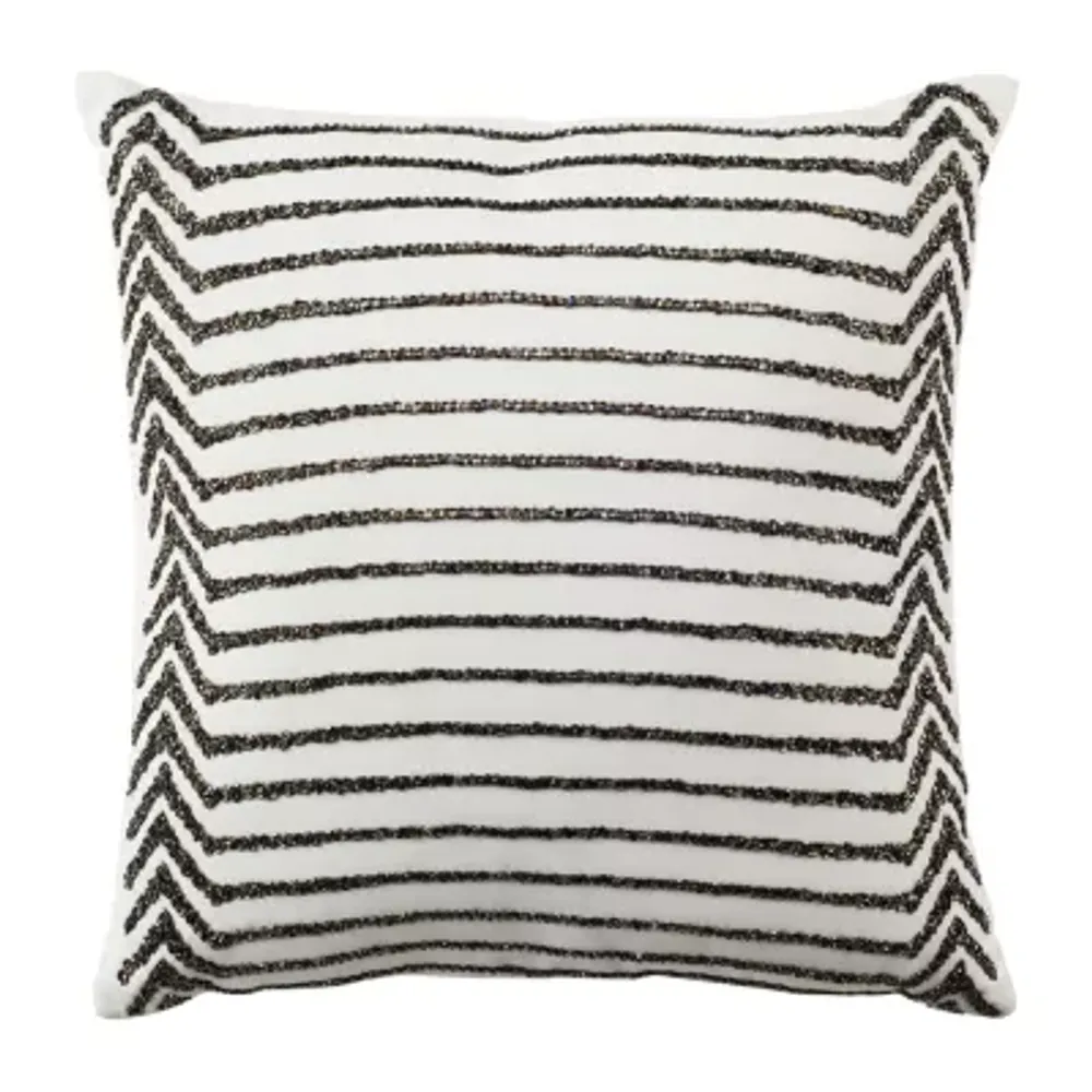 Safavieh Emilia Stripe Cream Square Throw Pillow