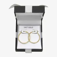 10K Gold 25mm Round Hoop Earrings