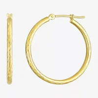 10K Gold 25mm Round Hoop Earrings