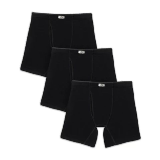 Fruit of the Loom Mens 3 Pack Boxer Briefs, Color: Black Red - JCPenney