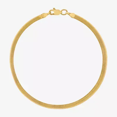 10K Gold 7.25 Inch Solid Herringbone Chain Bracelet