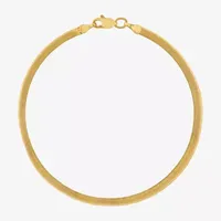 10K Gold Inch Solid Herringbone Chain Bracelet