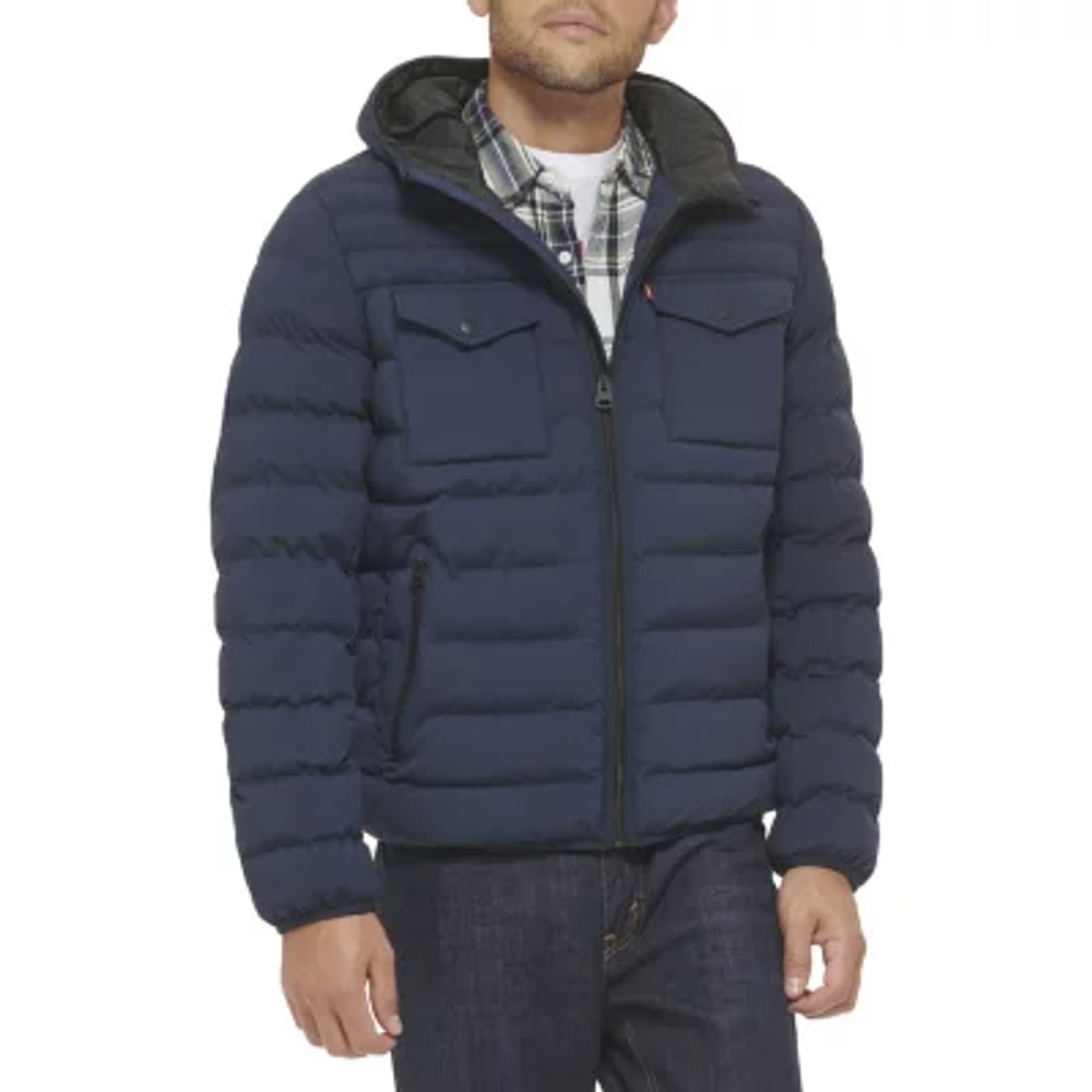 Levi's Mens Stretch Hooded Puffer Jacket