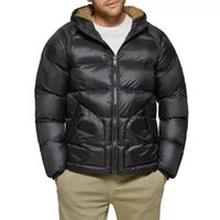 Dockers Mens Midlength Hooded Puffer