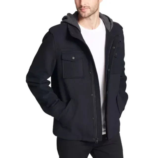 levi's men's wool blend military jacket with hood